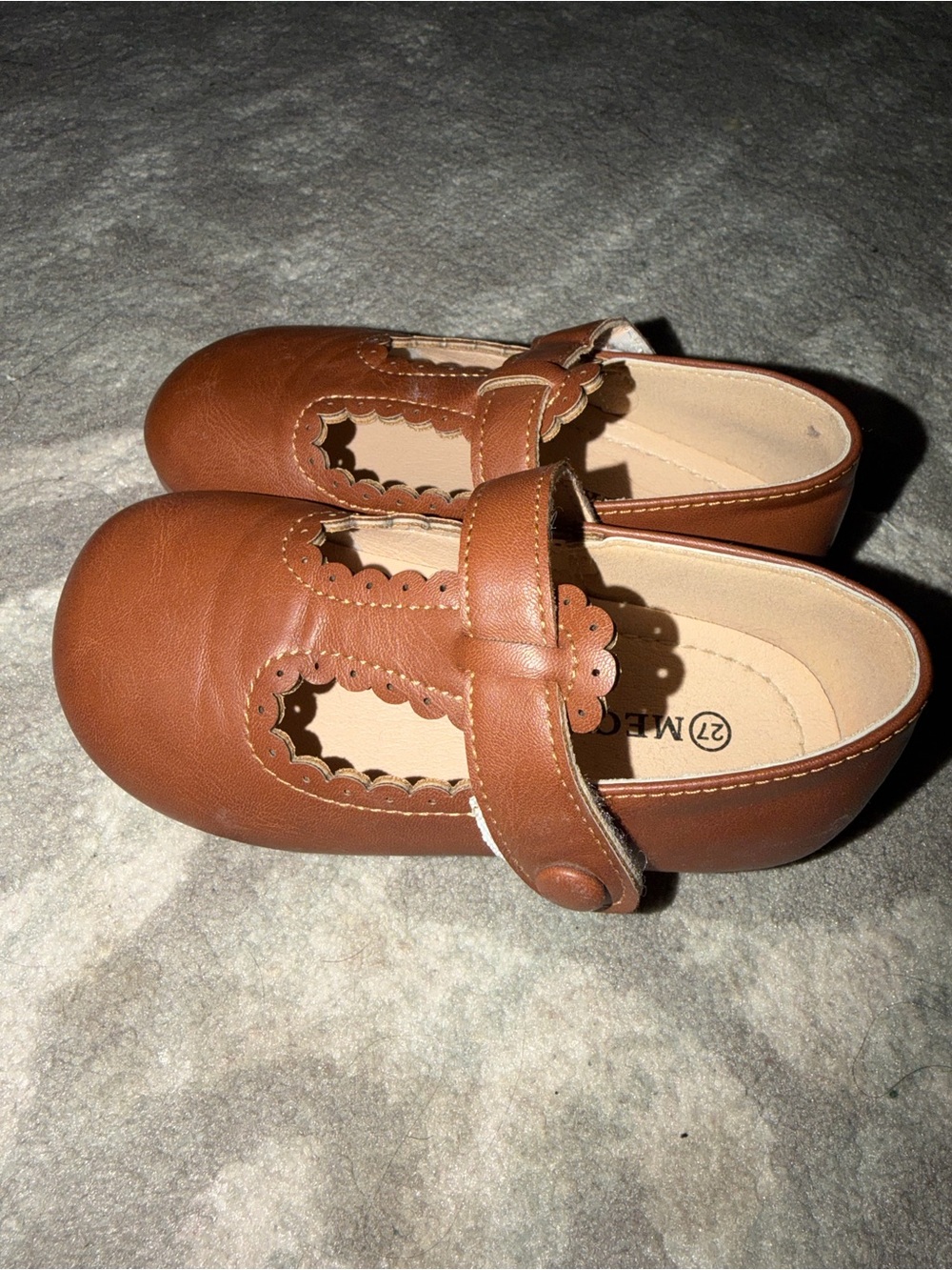 Girls Brown Mary Jane School Shoes